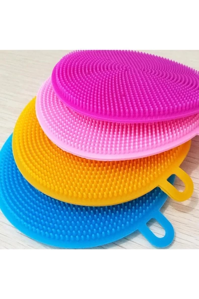MatesStore Silikon Bulaşık Süngeri Çok Amaçlı Temizlik 2 Li Sebze Meyve Yıka - 4