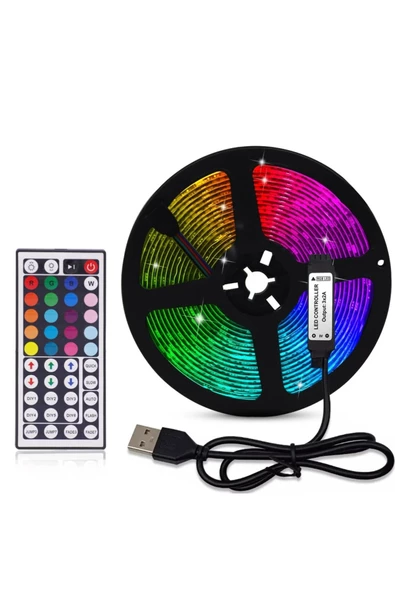 THREESTEP 5V RGB LED şerit ışık 5m 10m USB uzaktan kumanda SMD 5050 ışıkları LED şerit arka işık TV noel dekor