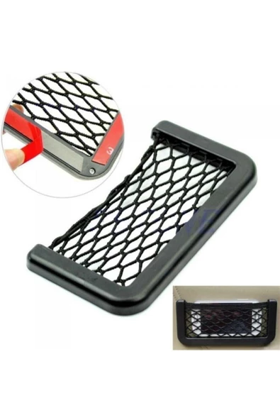 OMAC 15x8 Cm Araba Torpido Telefon Ruhsat Tutucu Fileli Araç Içi Organizer Yapışkanlı File Düzenleyici - 4