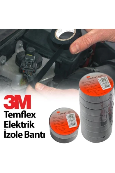 3M Temflex 1300e Pvc Izole Elektrik Bant 10 Adet (8712403019115) - Resim 2