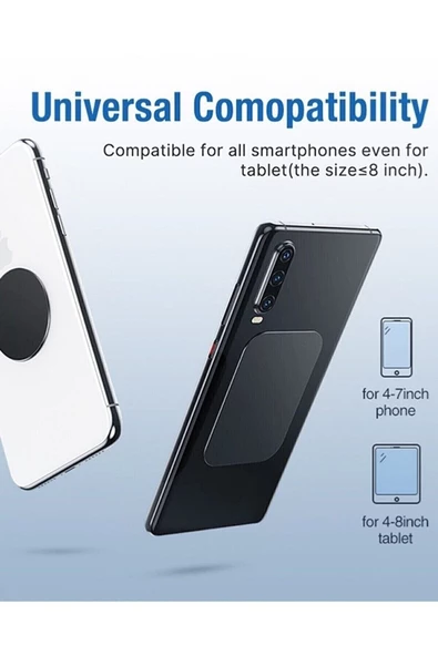 THREESTEP Telefon Araç Içi Tutucu Stant Metal Plaka Mıknatıslı Tutucular Metal Saç ( 60mmx40mm) Dikdörtgen - 4