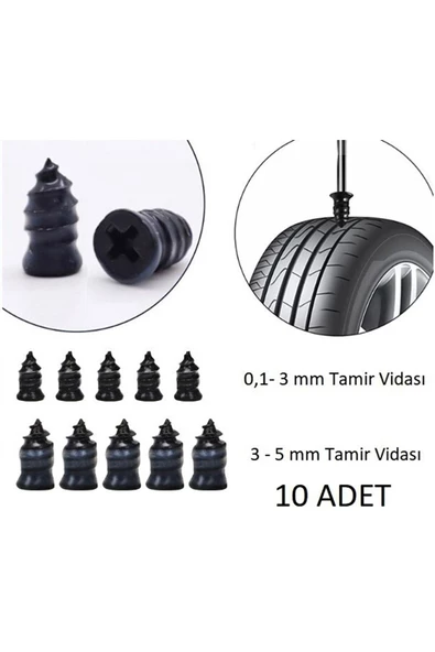 OMAC Epoksi Ve Dekorasyn Lastik Tamir Kiti ( Kauçuk Vida Seti) (10 Adet) - Resim 2