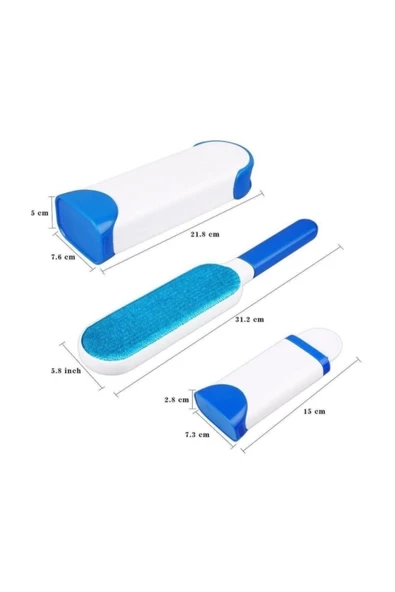 OMAC Kopya - Toz Tüy Temizleyici Mavi Fırça Set Kedi Köpek Kıl Toplama Petzoom - 3