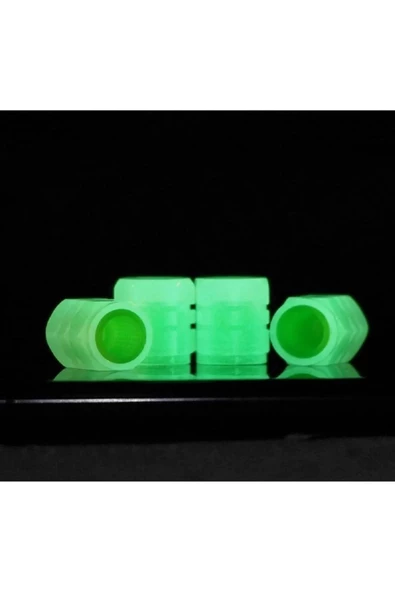 THREESTEP Fosforlu Floresan Led Yeşil Pilsiz Araba Motorsiklet Lastik Sibop Kapaği (4 Adet) ürün görseli 1