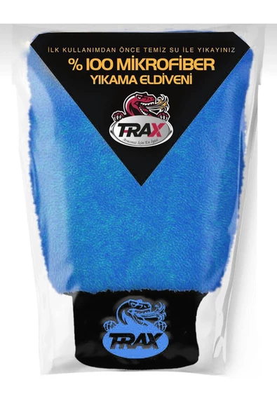 TRAX Oto & Ev Yıkama Ve Cila Eldiveni Mikrofiber Araç Yıkama Eldiveni Mavi