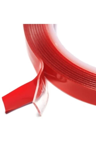 AKDENOR Çift Taraflı Silikonlu Şeffaf Bant 10mm X 2msu Geçirmez Süper Güçlü Montaj Band Akrilik - 2