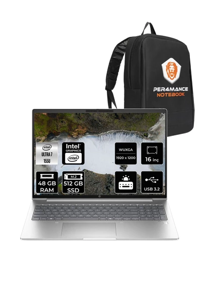 HP  ProBook 460 İntel Core Ultra 7 155U 48GB 512GB SSD 16'' WUXGA FDOS A23BCEA & PER4 Çanta