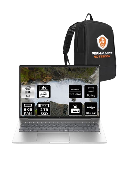 HP  ProBook 460 İntel Core Ultra 7 155U 8GB 2TB SSD 16'' WUXGA FDOS A23BCEA & PER4 Çanta