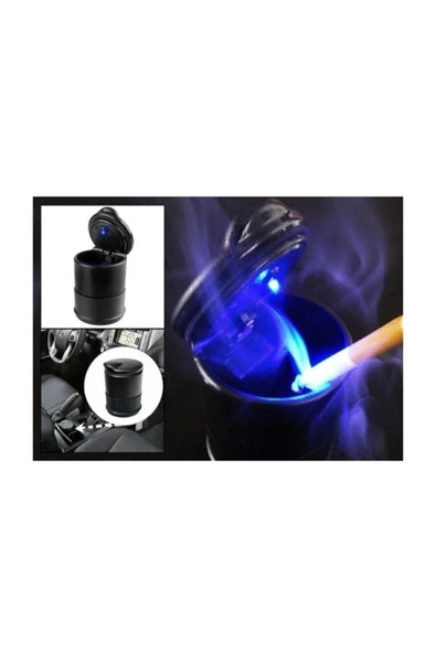 THREESTEP Araç Içi Küllük: Led Işıklı + Kapaklı Araba Küllüğü (koku Yapmaz) - 2