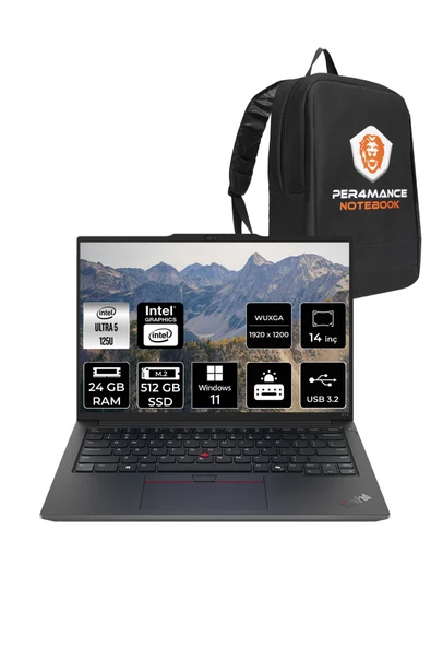LENOVO  ThinkPad E14 G6 Ultra 5 125U 24GB 512GB SSD 14'' WUXGA W11P 21M7002PTX & PER4 Çanta