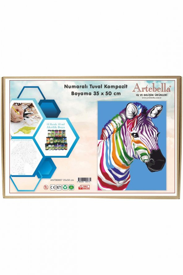 Sayılarla Boyama Tuval Seti - Zebra (35x50 cm) - 4