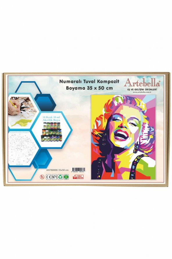 Sayılarla Boyama Tuval Seti - Marilyn Monroe (35x50 cm) - 4