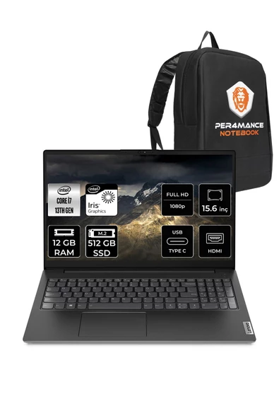 LENOVO  V15 G4 i7 1355U 12GB 512GB SSD 15.6 FHD FDOS Taşınabilir Bilgisayar & PER4 Çanta