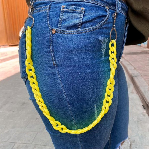 Sarı 50 Cm Pantolon Zinciri Kolye Hediyelik Aksesuar