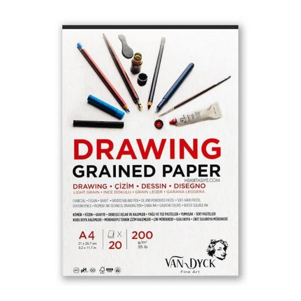 VAN DYCK CIZIM BLOGU A4 200 GR. 20 YP INCE DOKULU