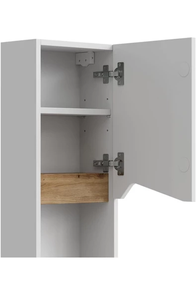 Egecan Mobilya Tek Kapaklı Askıda 3 Raflı Banyo Dolabı Havlu Dolabı Sabunluk Kiler Dolabı Erzak Dolabı Ekmek Dolabı - 2