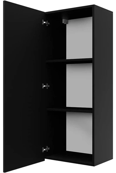 Egecan Mobilya Tek Kapaklı Duvara Monte 3 Raflı Banyo Dolabı Havlu Dolabı Sabunluk  Erzak Dolabı Kiler Dolabı - 2