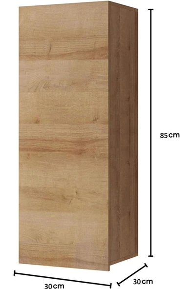 Egecan Mobilya Tek Kapaklı Duvara Monte 3 Raflı Banyo Dolabı Havlu Dolabı Sabunluk Erzak Dolabı Kiler Dolabı - 2