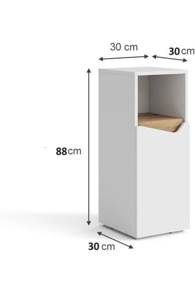 Egecan Mobilya Tek Kapaklı 3 Raflı Banyo Dolabı Havlu Dolabı Sabunluk Kiler Dolabı Erzak Dolabı Ekmek Dolabı - 7