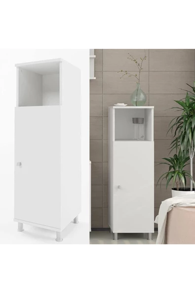 Egecan Mobilya Tek Kapaklı 3 Raflı Çok Amaçlı Banyo Dolabı Mutfak Dolabı Havlu Dolabı Erzak Dolabı - 3