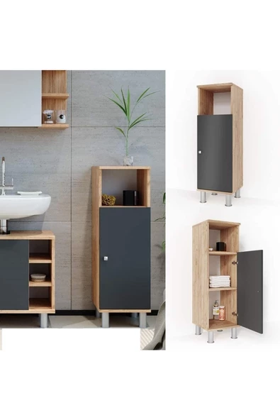 Egecan Mobilya Tek Kapaklı 3 Raflı Banyo Dolabı Havlu Dolabı Sabunluk Kiler Dolabı Erzak Dolabı Çamaşır Dolabı - 2