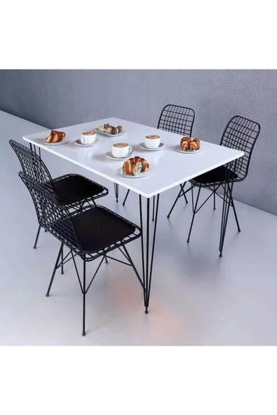 Egecan Mobilya Beyaz Yemek Masası Mutfak Masası Balkon Masası 60x120 Tek Masa - 2