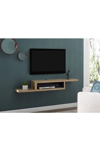 Egecan Mobilya Meşe 100 cm Tv Ünitesi Tv Standı Duvar - 2