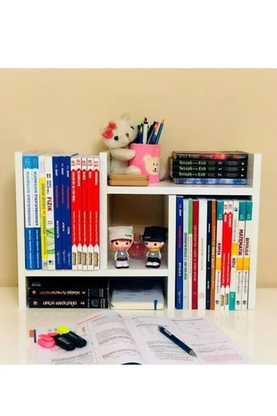 Egecan Mobilya Tidy Ayarlanabilir Kitaplık Masa Üstü Kitaplık Tezgah Üstü Düzenleyici Organizatör Kitaplık Raf - 5