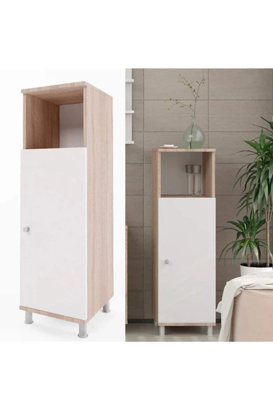 Egecan Mobilya Tek Kapaklı 3 Raflı Çok Amaçlı Banyo Dolabı Mutfak Dolabı Havlu Dolabı Erzak Dolabı - 3