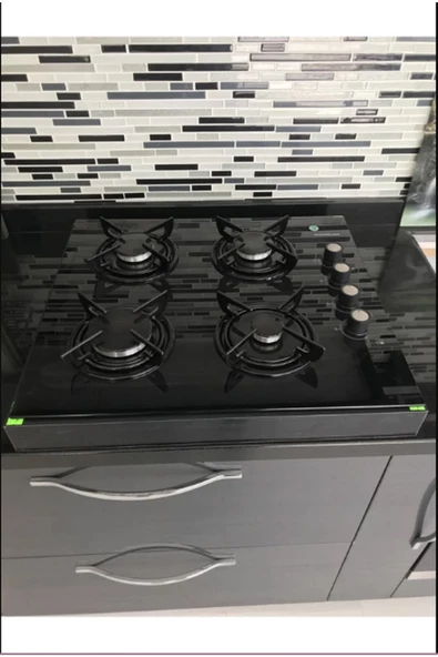 Egecan Mobilya Siyah Ankastre Ocak Altı Tezgah - Resim 3