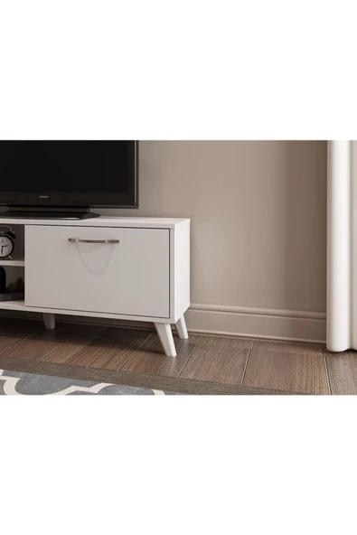 Egecan Mobilya Beyaz 90 Cm Tv Ünitesi Tv Sehpası Kitaplık - 3
