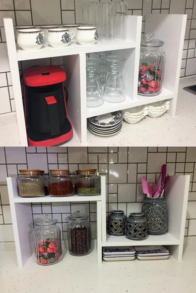 Egecan Mobilya Tidy Ayarlanabilir Kitaplık Masa Üstü Kitaplık Tezgah Üstü Düzenleyici Organizatör Kitaplık Raf - 4