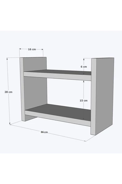 Egecan Mobilya Tezgah Üstü Baharatlık Mutfak Dolabı Düzenleyici Raf Tezgah Üstü Dolap - 4