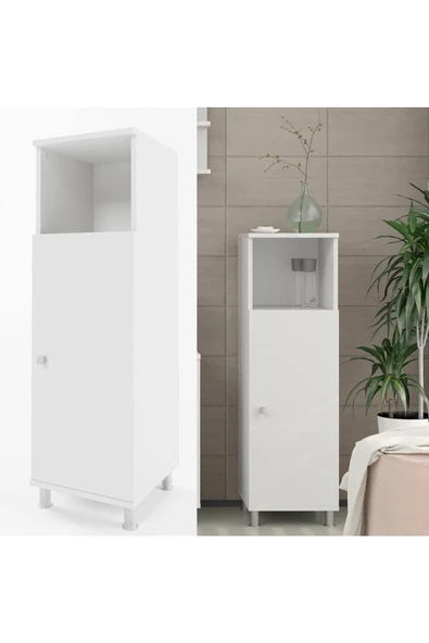 Egecan Mobilya Tek Kapaklı 3 Raflı Banyo Dolabı Havlu Dolabı Sabunluk Kiler Dolabı Erzak Dolabı Çamaşır Dolabı - 3