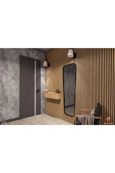 Egecan Mobilya 90cm Meşe Kapaklı Dresuar Salon Antre Hol Oturma Odası Askıda Kulplu Dolap Dresuar - 4