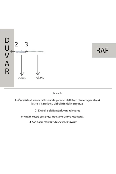 Egecan Mobilya Beyaz Duvar Rafı Uçan Raf Gizli Raf - 3