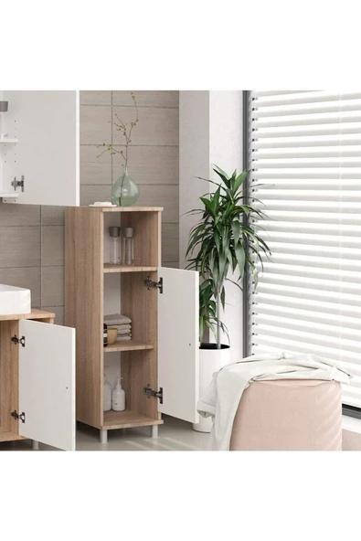 Egecan Mobilya Tek Kapaklı 3 Raflı Banyo Dolabı Havlu Dolabı Sabunluk Kiler Dolabı Erzak Dolabı Çamaşır Dolabı - 2