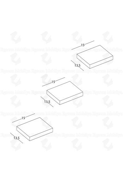 Egecan Mobilya Meşe Uçan Duvar Rafı 3 Adet Dekoratif Raf Çiçeklik Mumluk Dekoratif Çiçeklik - 3