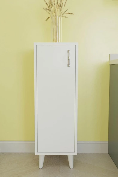 Egecan Mobilya Tek Kapaklı 3 Raflı Çok Amaçlı Banyo Dolabı Mutfak Dolabı Havlu Dolabı Erzak Dolabı - 2