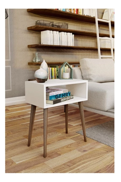 Egecan Mobilya Beyaz Başucu Komodin - 2