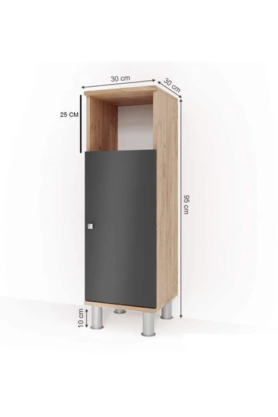 Egecan Mobilya Tek Kapaklı 3 Raflı Banyo Dolabı Havlu Dolabı Sabunluk Kiler Dolabı Erzak Dolabı Çamaşır Dolabı - 3