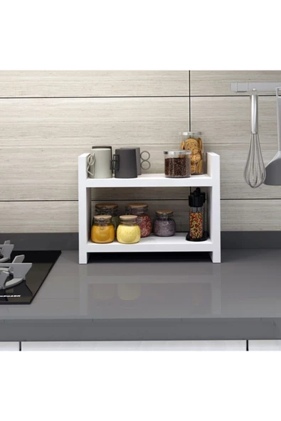 Egecan Mobilya Tezgah Üstü Baharatlık Mutfak Dolabı Düzenleyici Raf Tezgah Üstü Dolap - 2