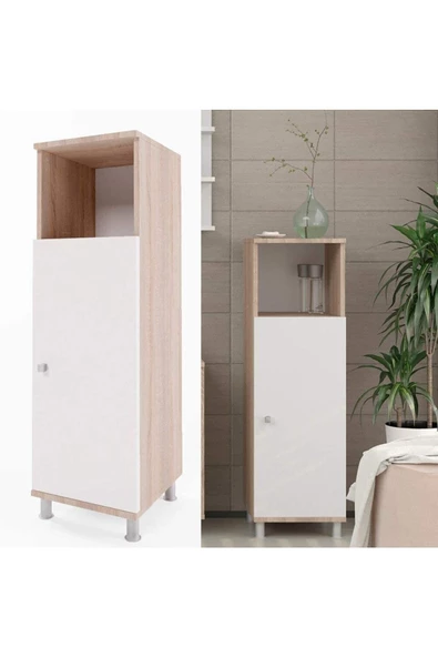 Egecan Mobilya Tek Kapaklı 3 Raflı Banyo Dolabı Havlu Dolabı Sabunluk Kiler Dolabı Erzak Dolabı Çamaşır Dolabı - 3