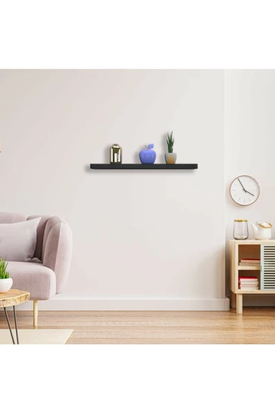 Egecan Mobilya Siyah 4 lü Set Duvar Rafı Gizli Raf Uçan Raf 50-50-50-50 - 2