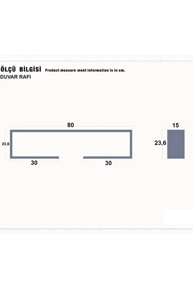 Egecan Mobilya Beyaz 80 Cm Duvar Rafı Kitaplık - 5