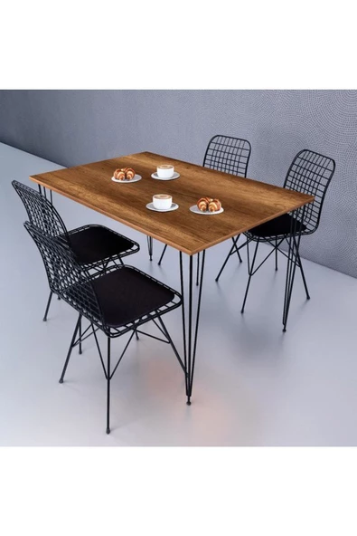 Egecan Mobilya Ceviz Yemek Masası Mutfak Masası Balkon Masası 60x120 Tek Masa - 2