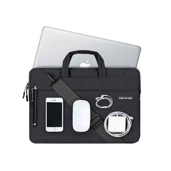 Laptop Çantası 13 inç Bilgisayar Çantası Macbook Çantası Notebook Evrak Çantası Omuz Çantası Askılı Cartinoe - 9