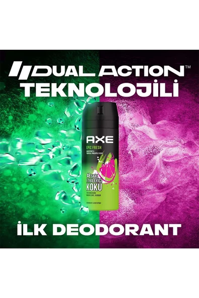 Axe Erkek Deodorant & Bodyspray Epic Fresh 48 Saat Etkileyici Koku 150 ml X3 Adet - 4