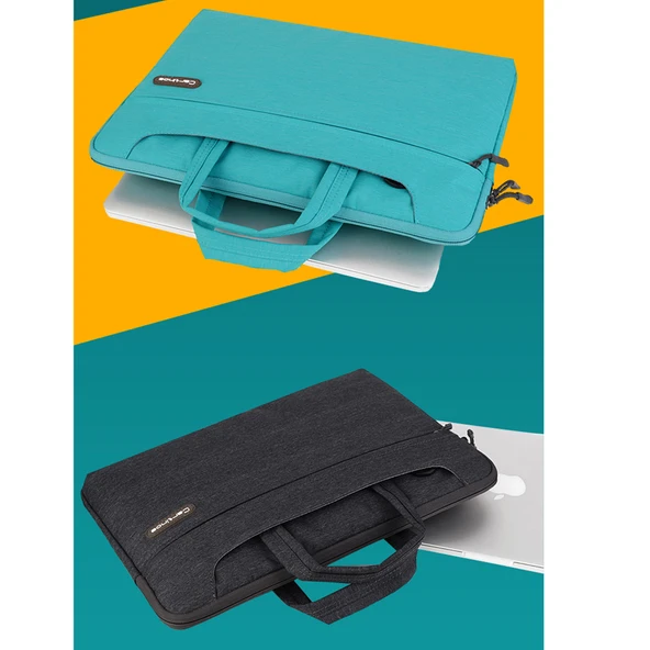 Laptop Çantası 15-16 İnç MacBook Pro Uyumlu Suya Dayanıklı Darbe Korumalı Çok Cepli Omuz Çantası - 7