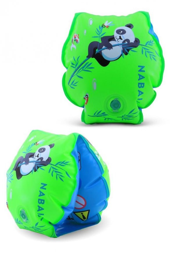 Çocuk Yüzücü Kolluğu Panda Baskılı Yeşil 11-30 Kg